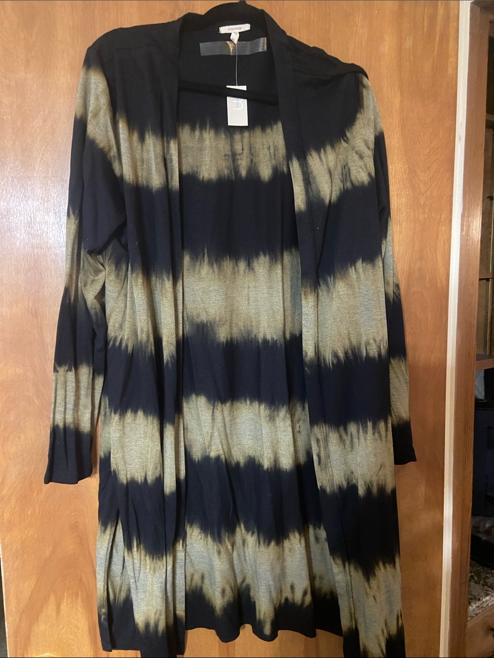 Maurices Black and Gold Striped Open Cardigan